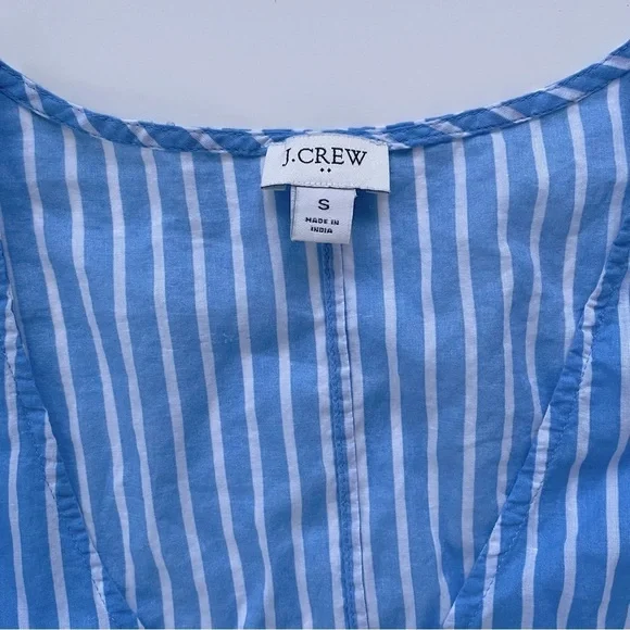 J.Crew Factory Women's Blue White Cover-up Midi Dress with Rope Tie Size Small - Picture 5 of 10